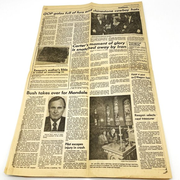 Vtg Collectible 1981 Cleveland Press Ronald Reagan Hostages are Freed Newspaper - Picture 9 of 9